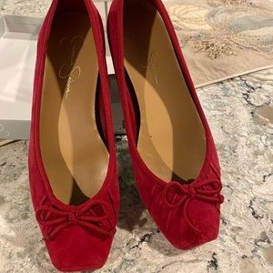 Jessica Simpson Red Suede Leve ballet flats